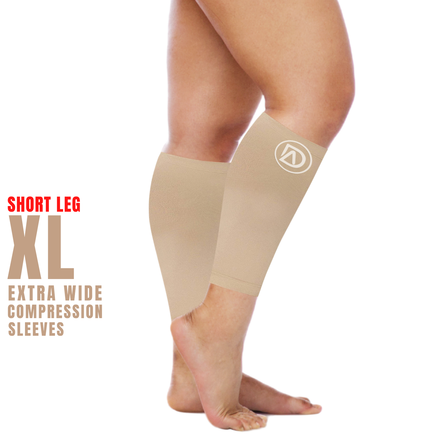 Dominion Active Wide Calf Short Length Calf Sleeves Nude (10in) 20-30 mmHg