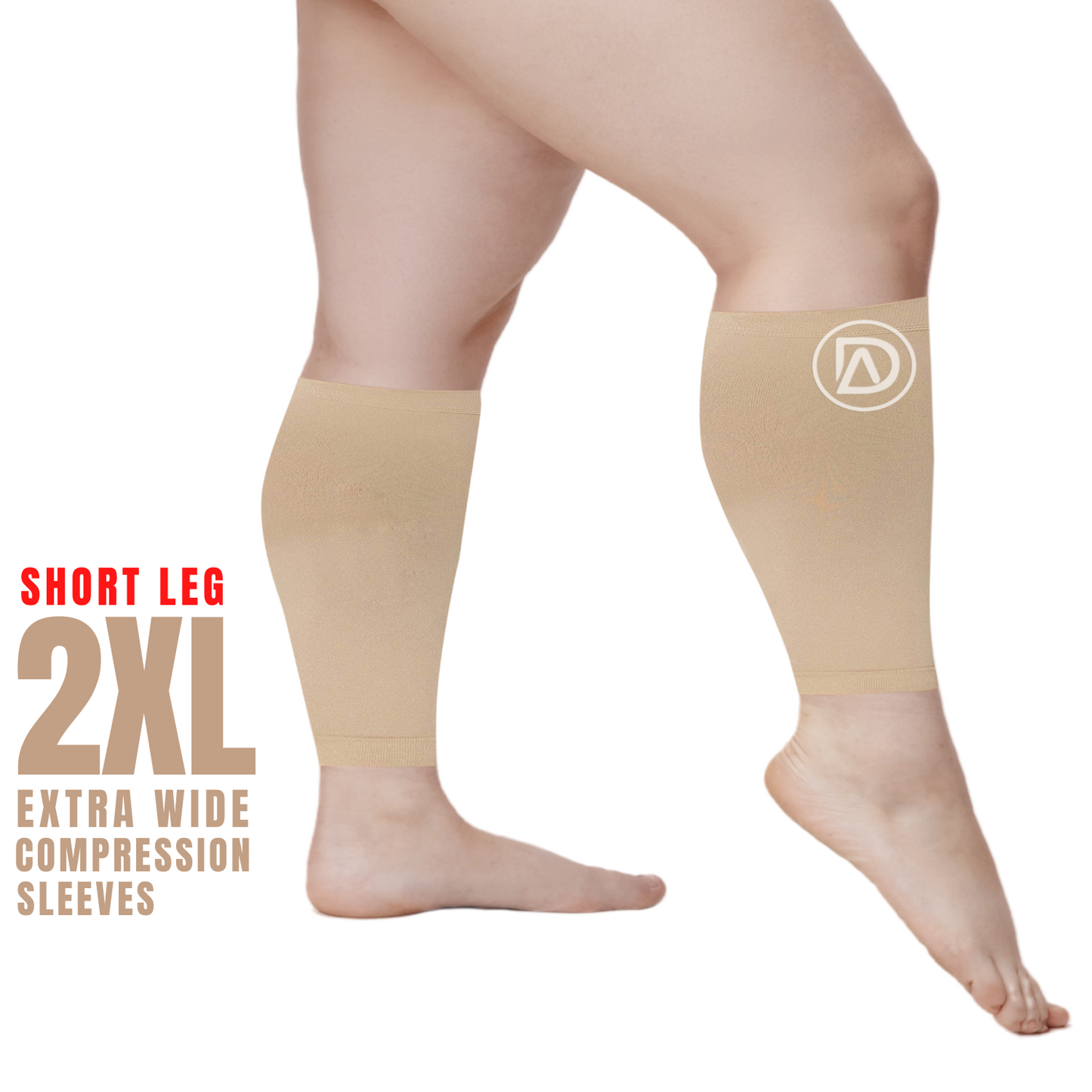 Dominion Active Wide Calf Short Length Calf Sleeves Nude (10in) 20-30 mmHg