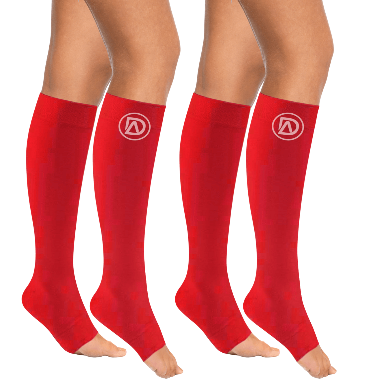 Plus Size Wide Calf Toeless Compression Socks 20–30 mmHg 2 Pair Multipack