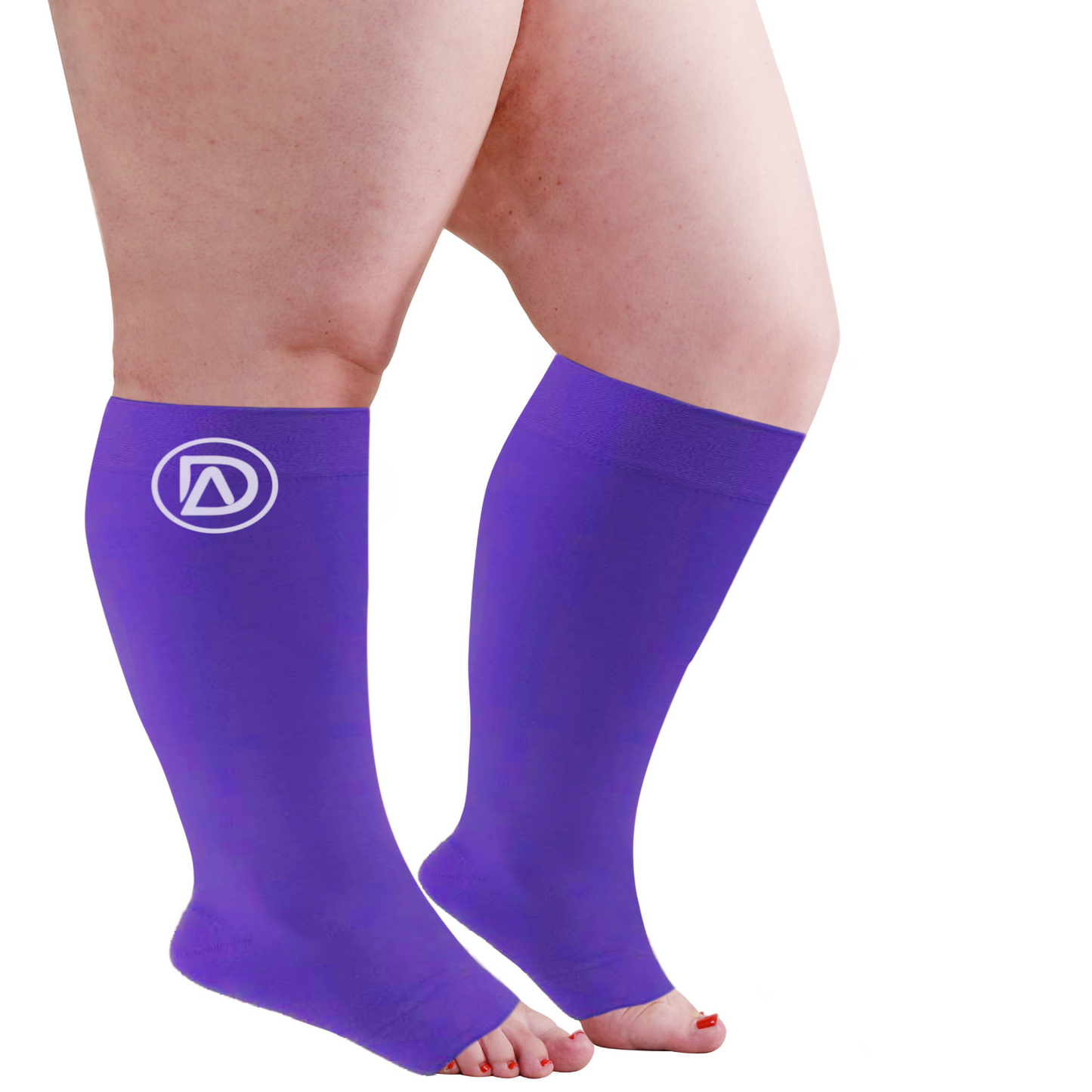 Dominion Active Plus Size Wide Calf TOELESS Compression Socks 20-30mmHg Knee High