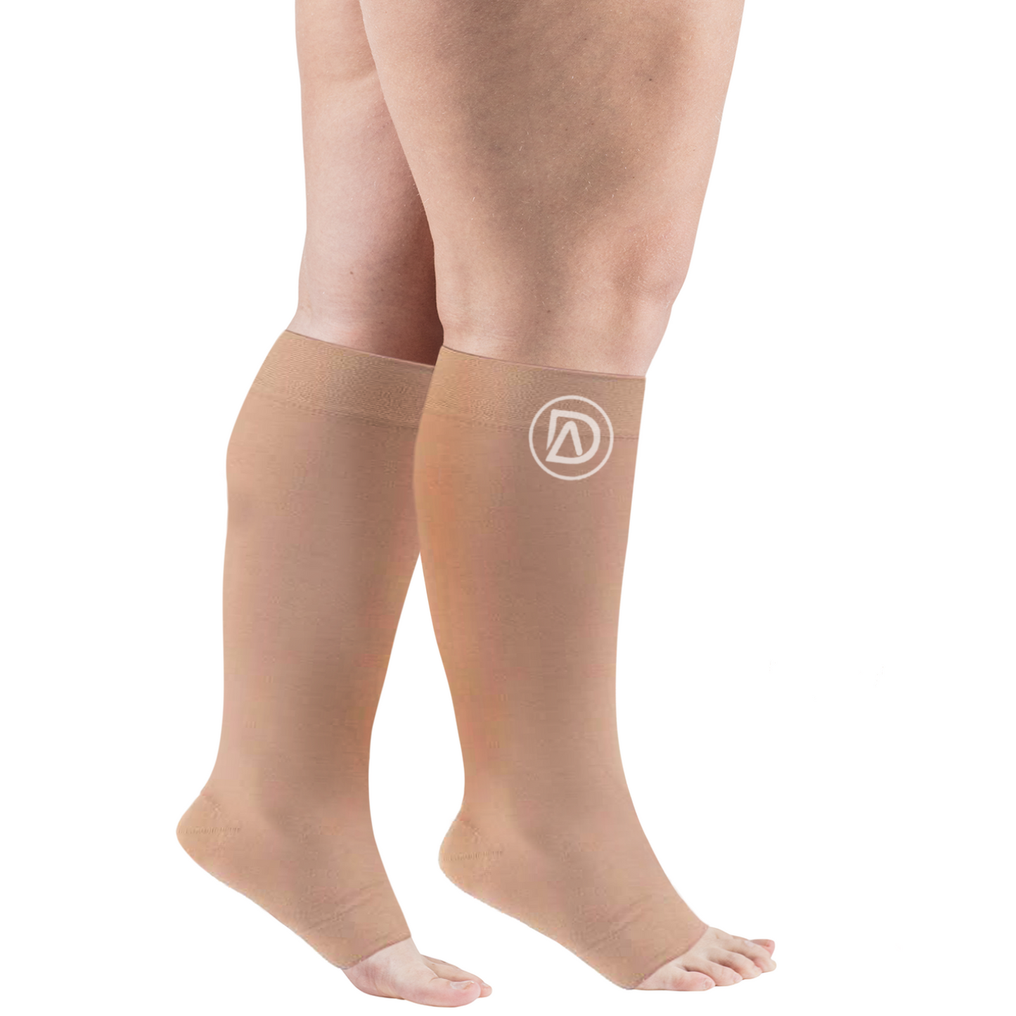 Dominion Active Plus Size Wide Calf TOELESS Compression Socks 20-30mmHg Knee High