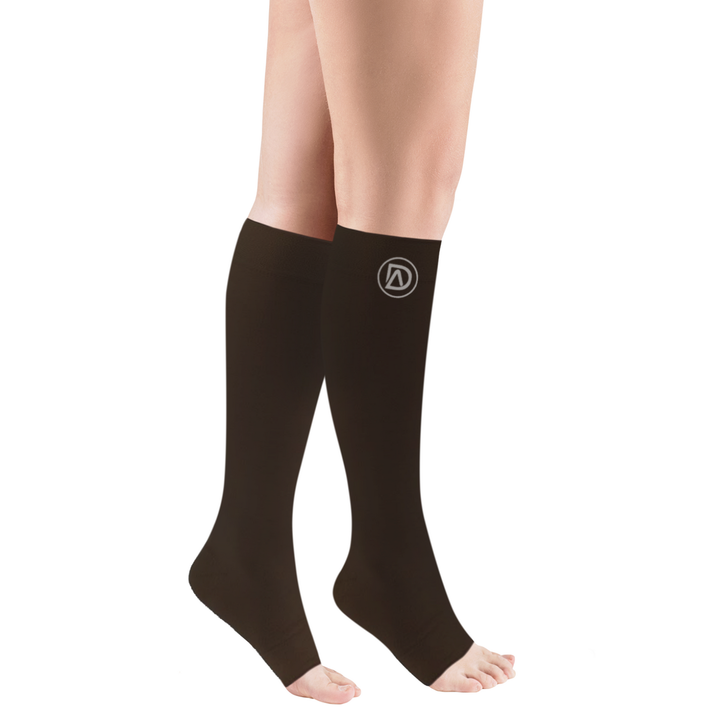 Dominion Active Plus Size Wide Calf TOELESS Compression Socks 20-30mmHg Knee High
