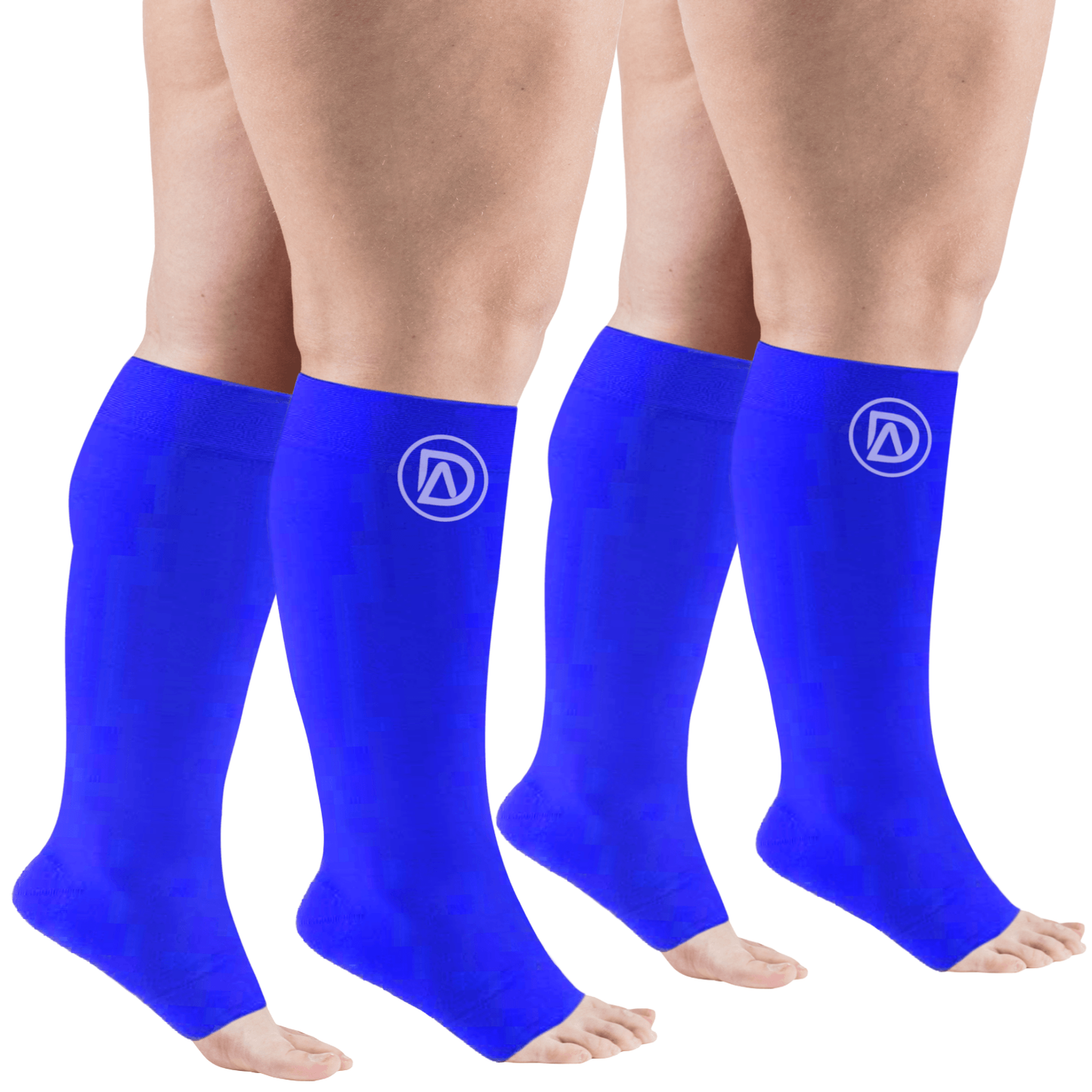 Plus Size Wide Calf Toeless Compression Socks 20–30 mmHg 2 Pair Multipack
