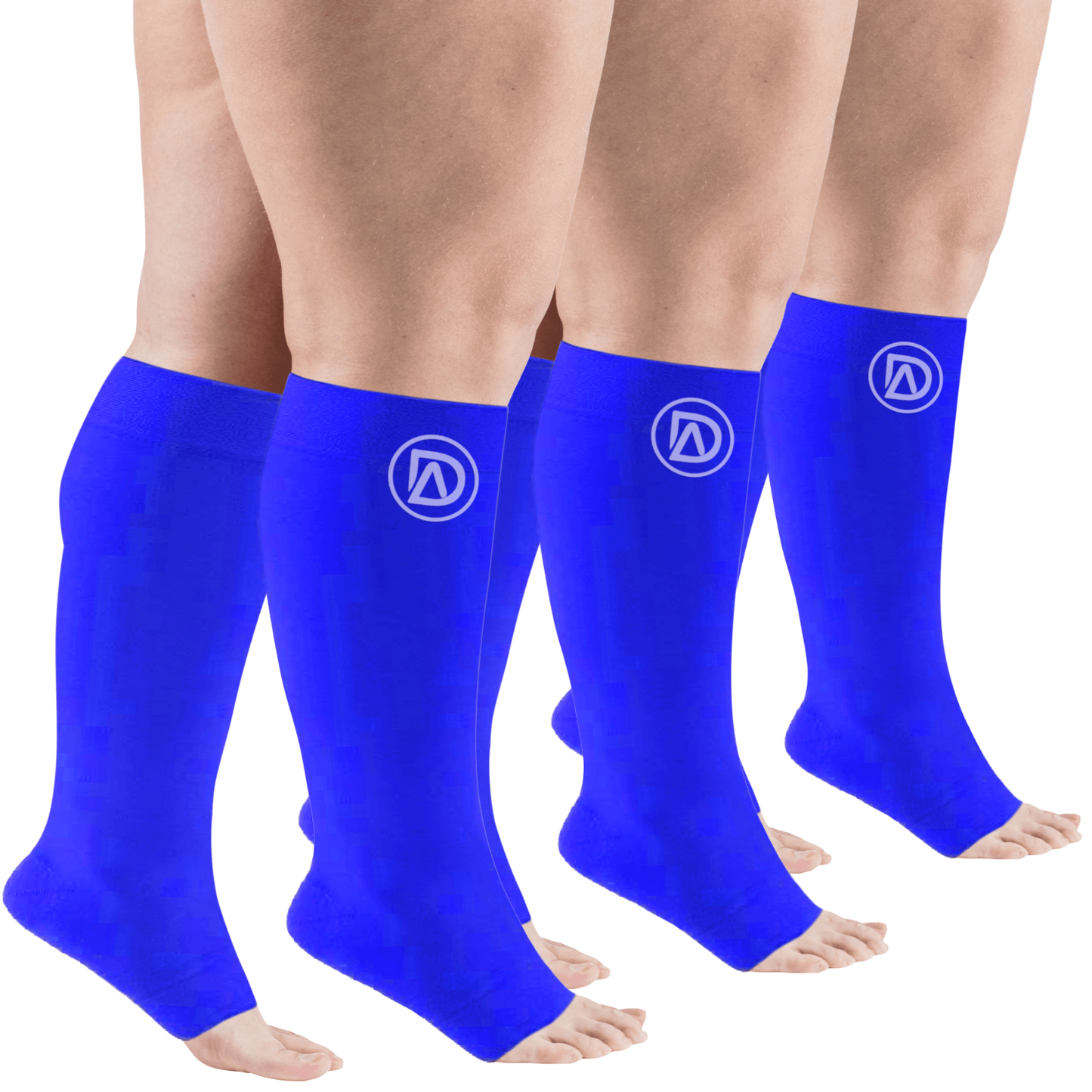 Plus Size Wide Calf Toeless Compression Socks 20–30 mmHg 3 Pair Multipack