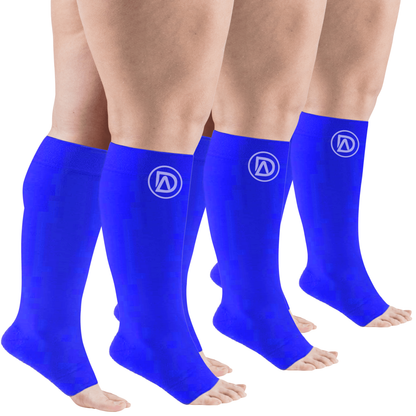 Plus Size Wide Calf Toeless Compression Socks 20–30 mmHg 3 Pair Multipack