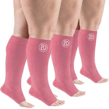 Plus Size Wide Calf Toeless Compression Socks 20–30 mmHg 3 Pair Multipack