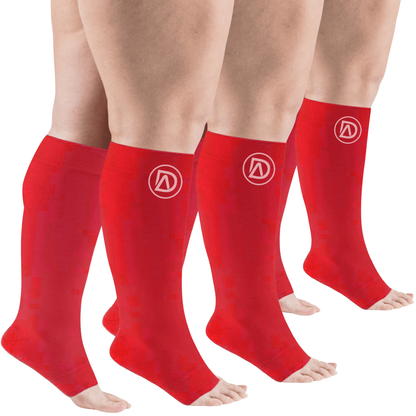 Plus Size Wide Calf Toeless Compression Socks 20–30 mmHg 3 Pair Multipack