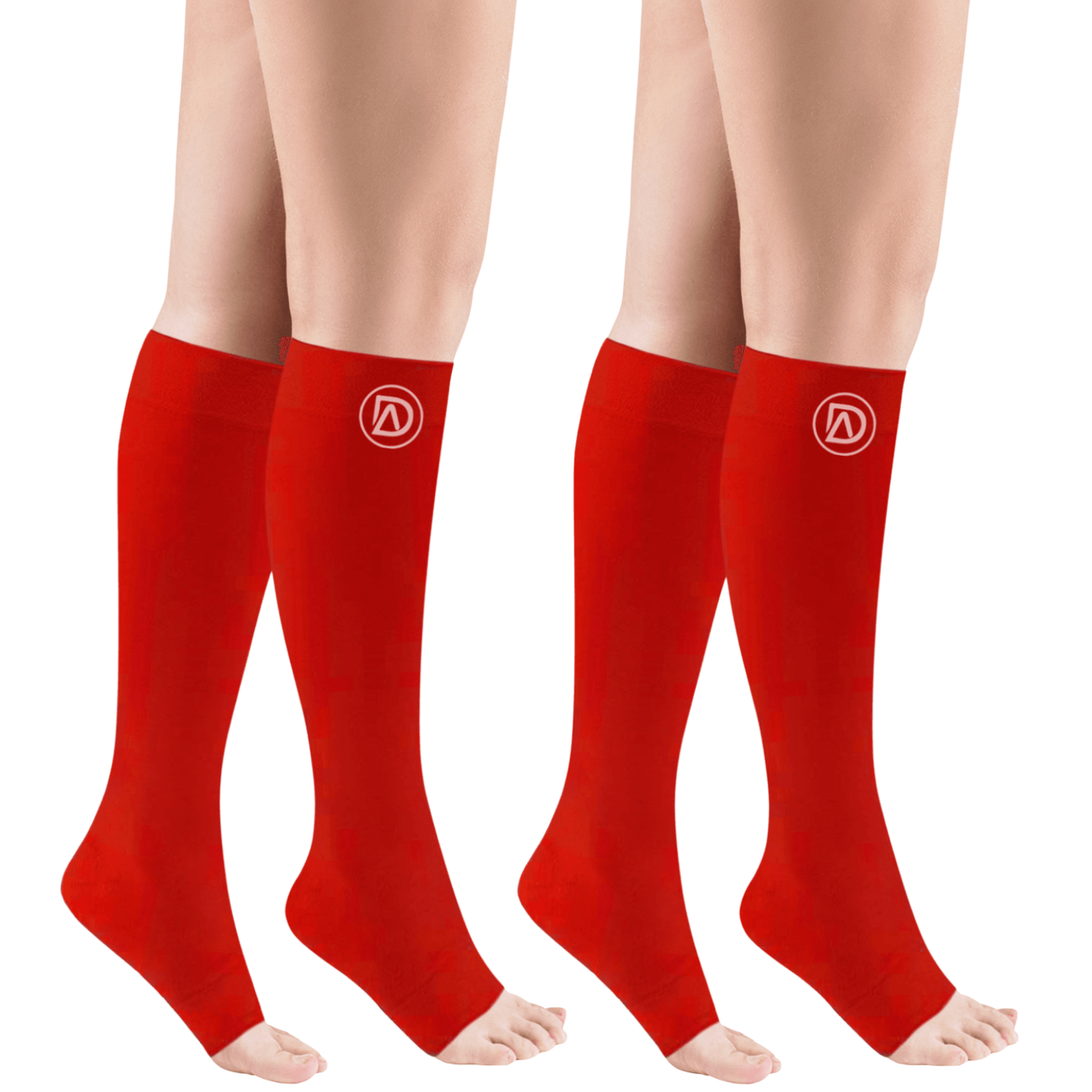 Plus Size Wide Calf Toeless Compression Socks 20–30 mmHg 2 Pair Multipack