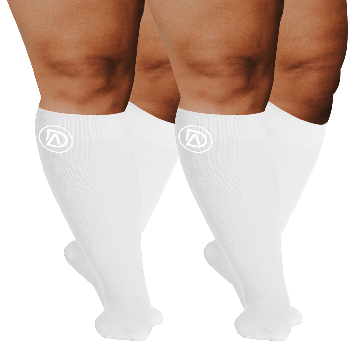 Plus Size Wide Calf Compression Socks 20–30 mmHg – 2 Pair Multipack
