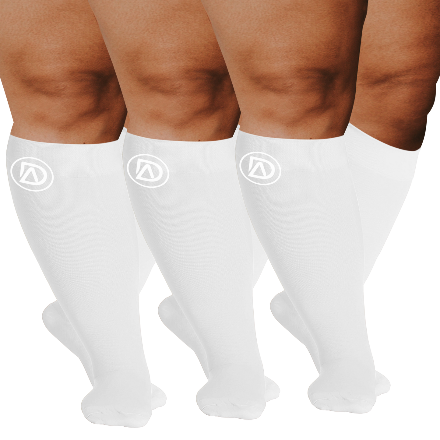 Plus Size Wide Calf Compression Socks 20–30 mmHg – 3 Pair Multipack