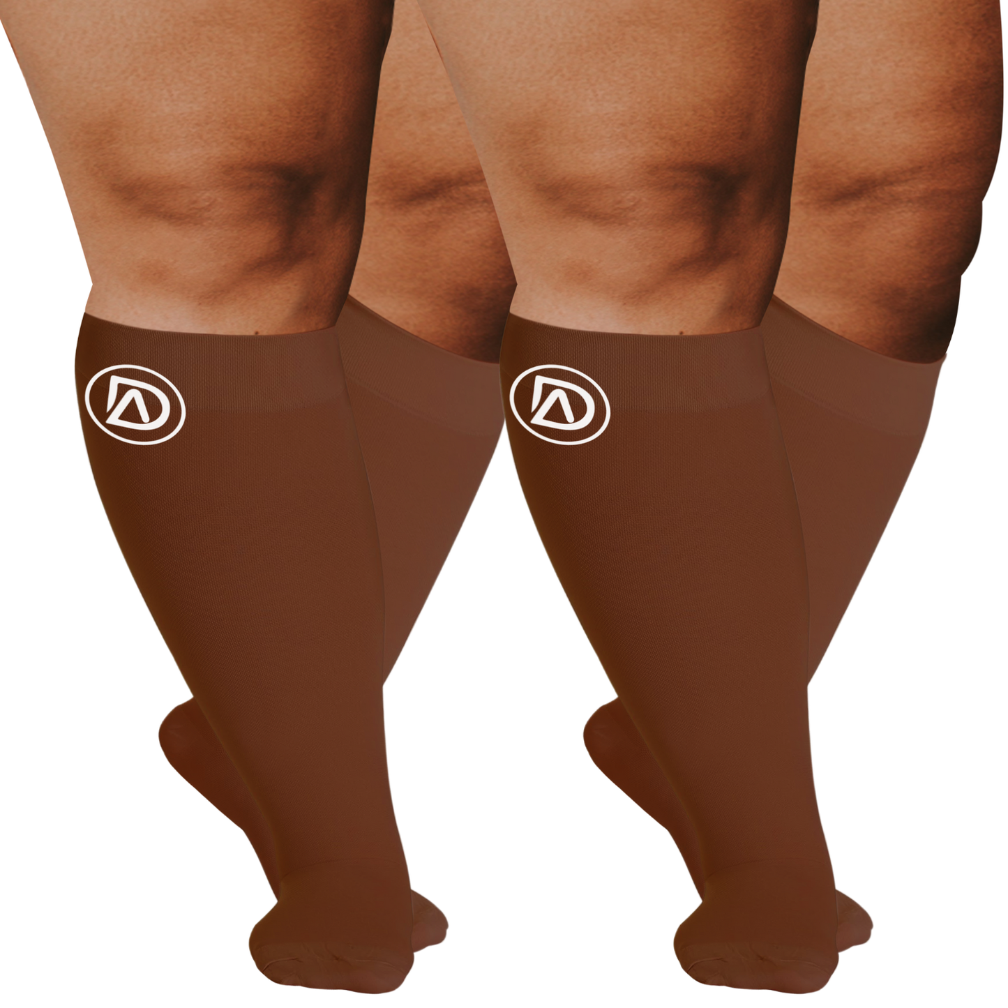 Plus Size Wide Calf Compression Socks 20–30 mmHg – 2 Pair Multipack