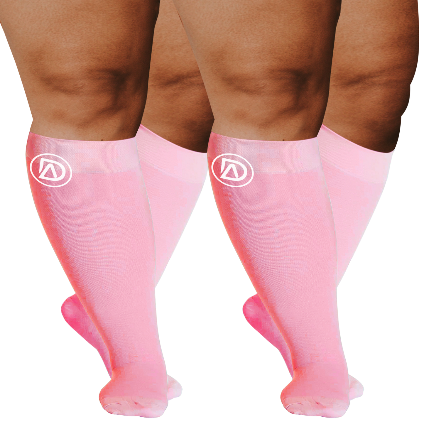 Plus Size Wide Calf Compression Socks 20–30 mmHg – 2 Pair Multipack