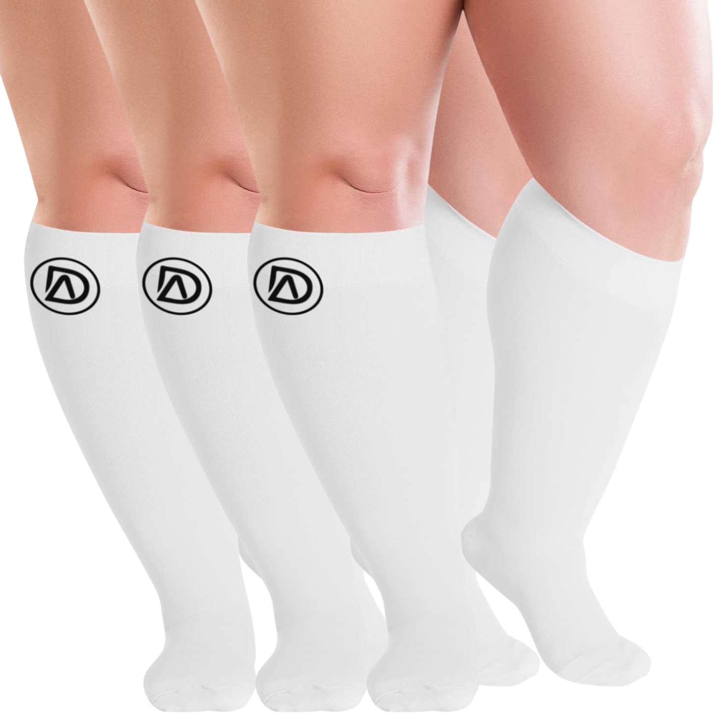 Plus Size Wide Calf Compression Socks 20–30 mmHg – 3 Pair Multipack