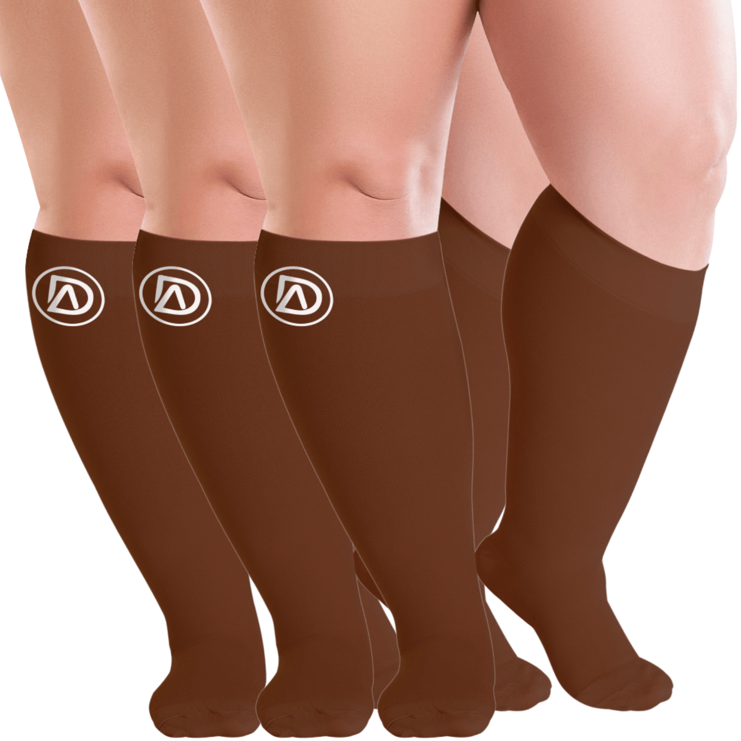 Plus Size Wide Calf Compression Socks 20–30 mmHg – 3 Pair Multipack