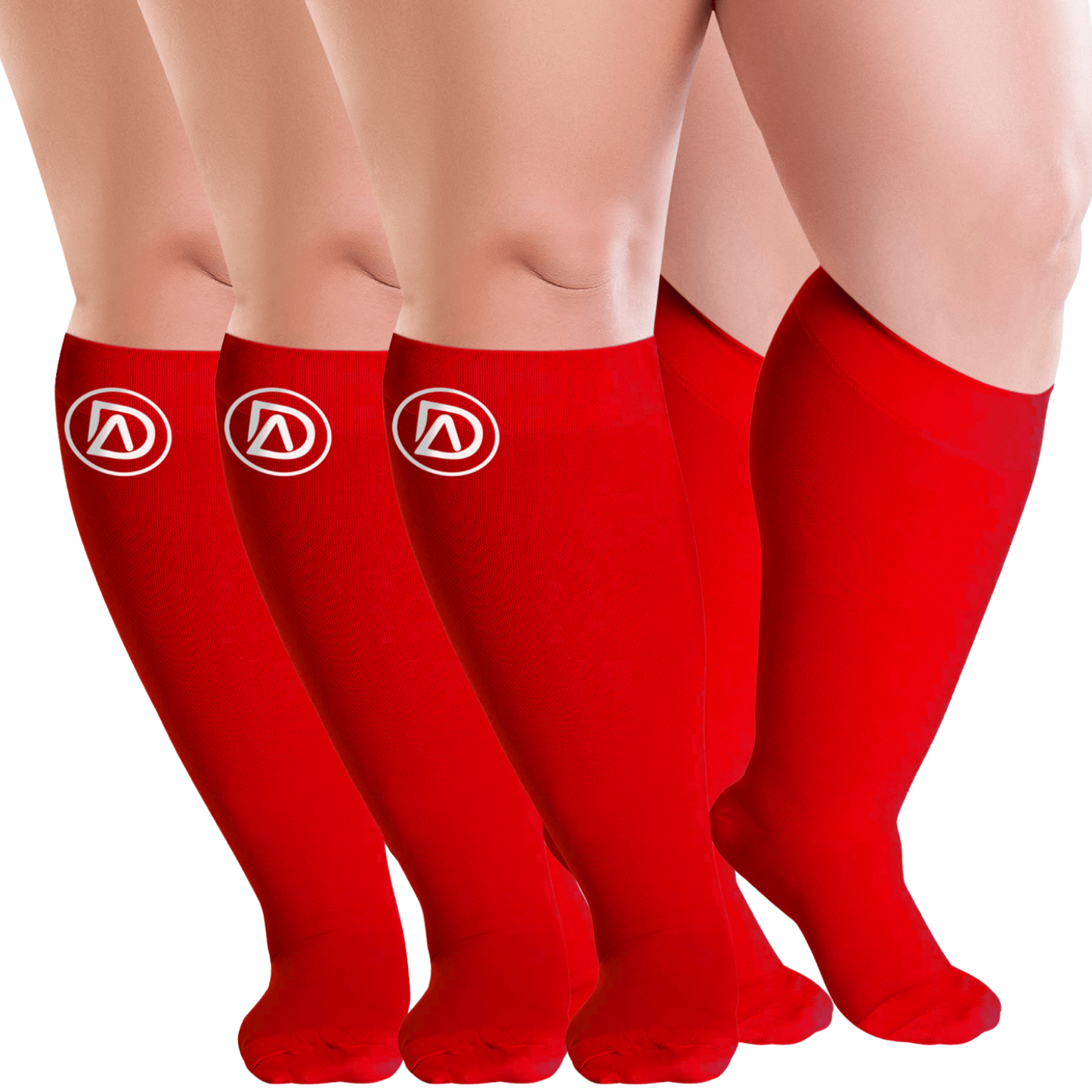 Plus Size Wide Calf Compression Socks 20–30 mmHg – 3 Pair Multipack