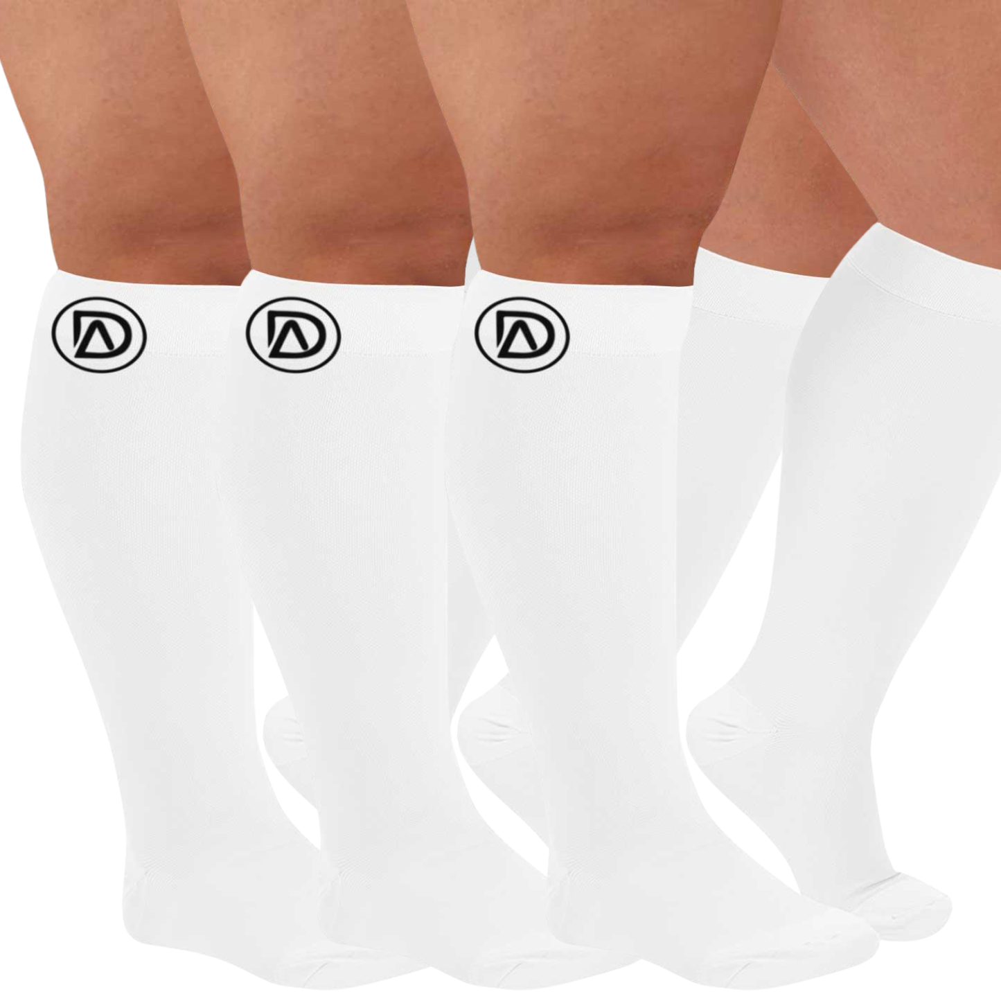 Plus Size Wide Calf Compression Socks 20–30 mmHg – 3 Pair Multipack