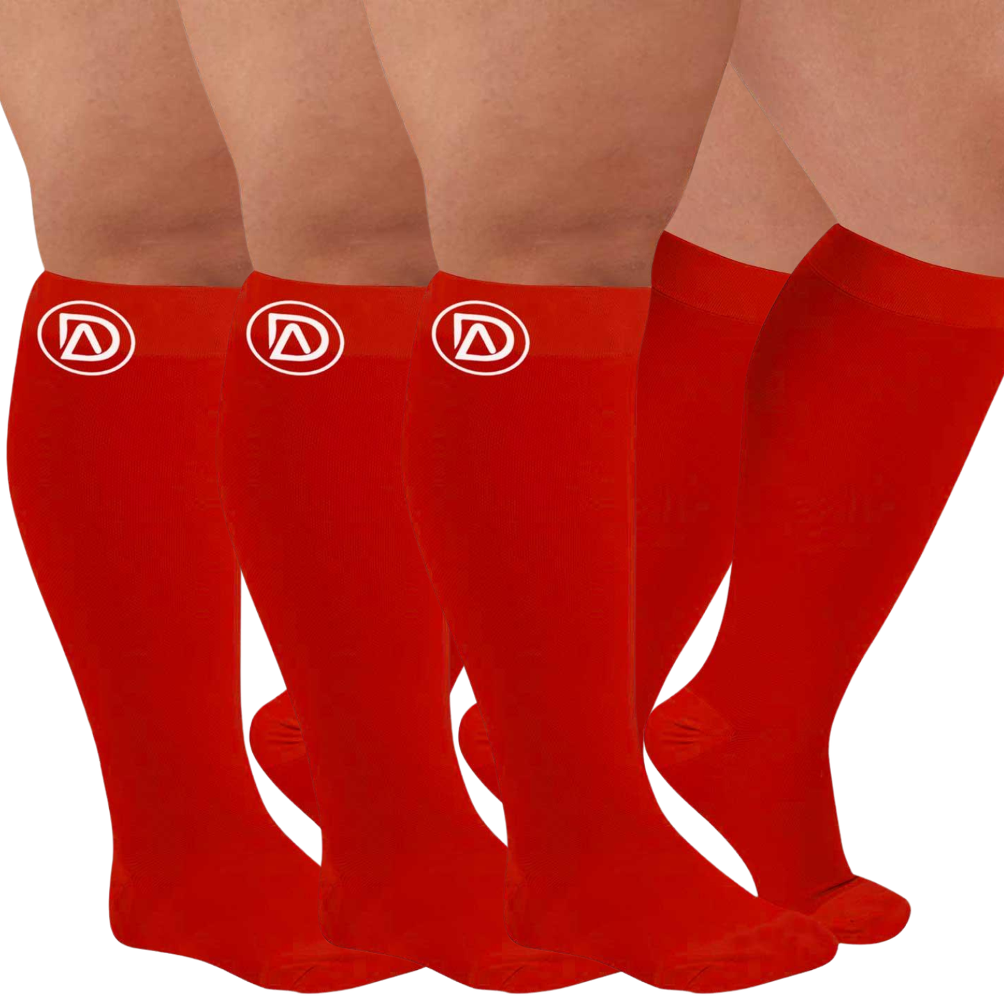 Plus Size Wide Calf Compression Socks 20–30 mmHg – 3 Pair Multipack