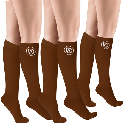 Plus Size Wide Calf Compression Socks 20–30 mmHg – 3 Pair Multipack