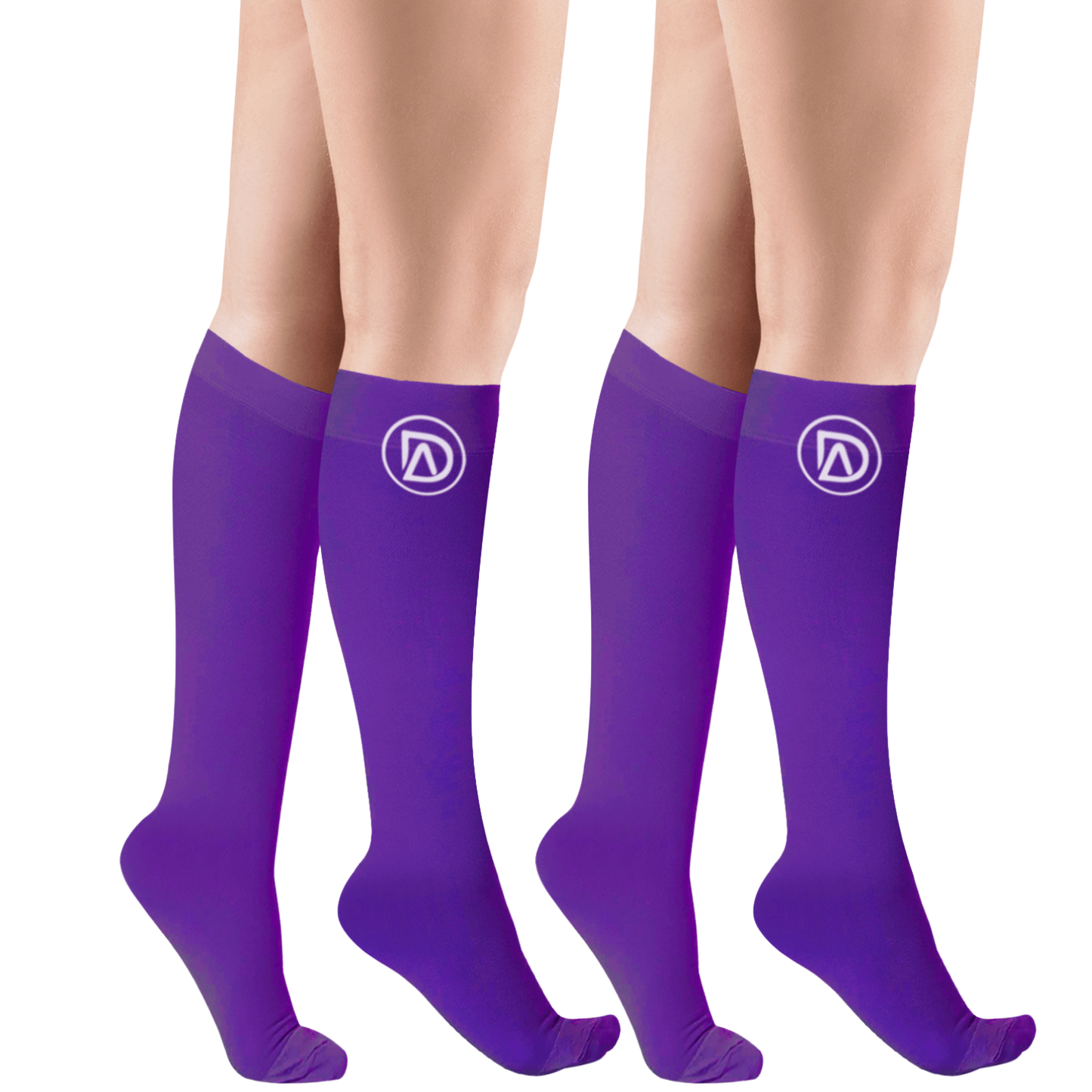 Plus Size Wide Calf Compression Socks 20–30 mmHg – 2 Pair Multipack
