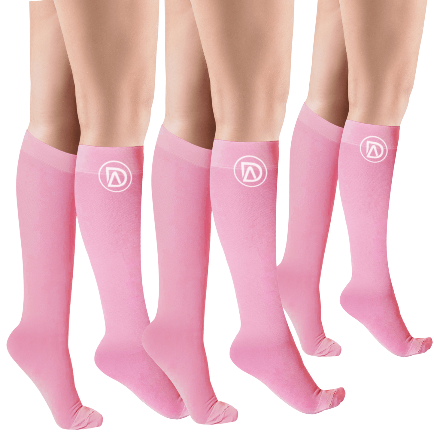 Plus Size Wide Calf Compression Socks 20–30 mmHg – 3 Pair Multipack