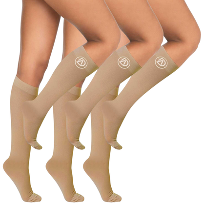 Plus Size Wide Calf Compression Socks 20–30 mmHg – 3 Pair Multipack
