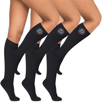 Plus Size Wide Calf Compression Socks 20–30 mmHg – 3 Pair Multipack
