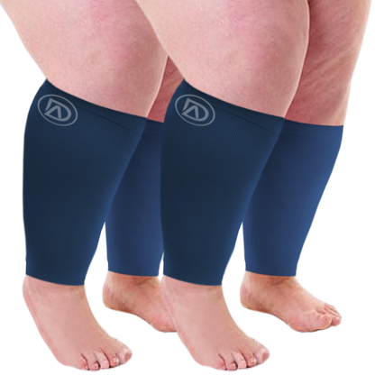 Plus Size Wide Calf Compression Sleeves 20–30 mmHg – 2 Pair Multipack