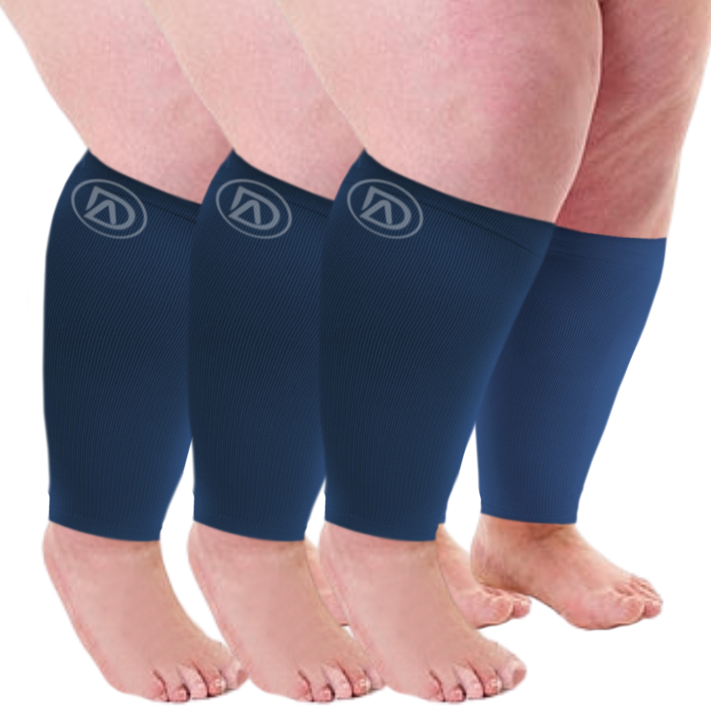 Plus Size Wide Calf Compression Sleeves 20–30 mmHg – 3 Pair Multipack