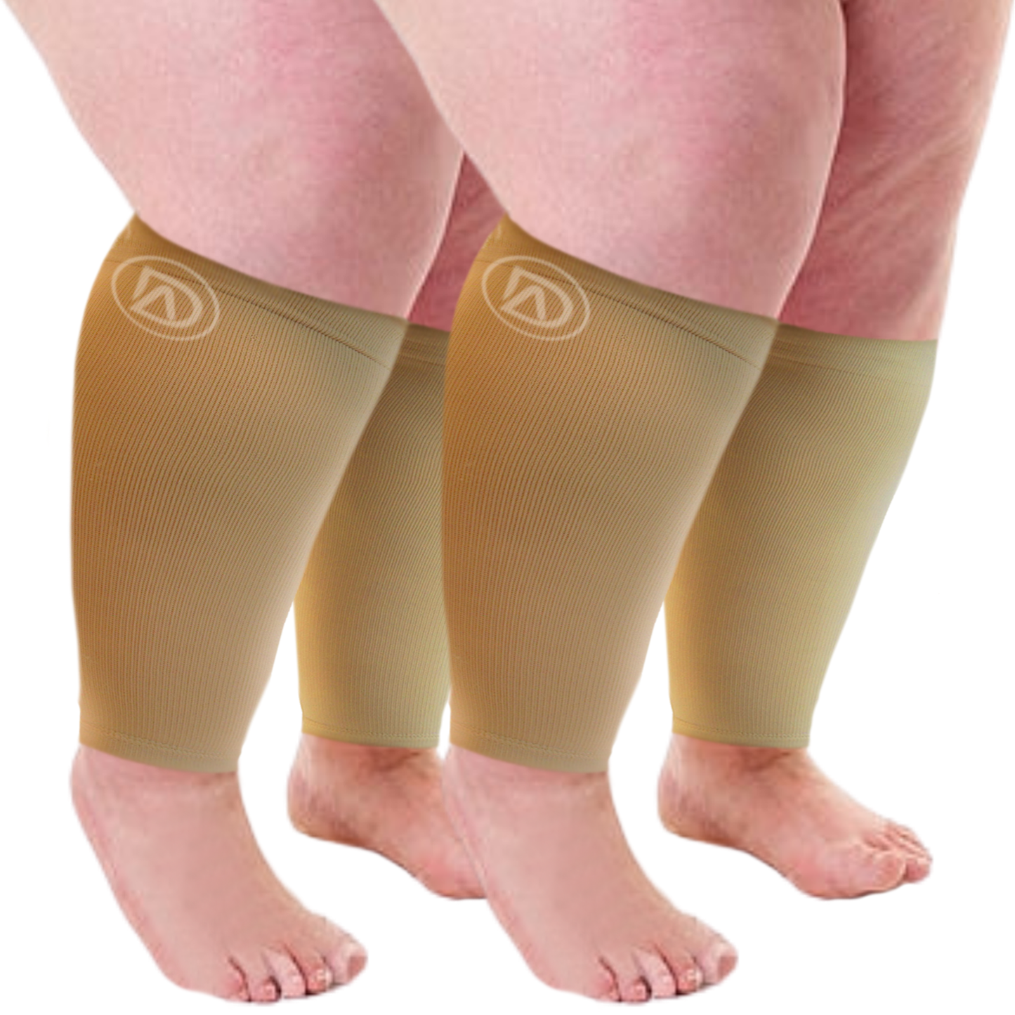 Plus Size Wide Calf Compression Sleeves 20–30 mmHg – 2 Pair Multipack