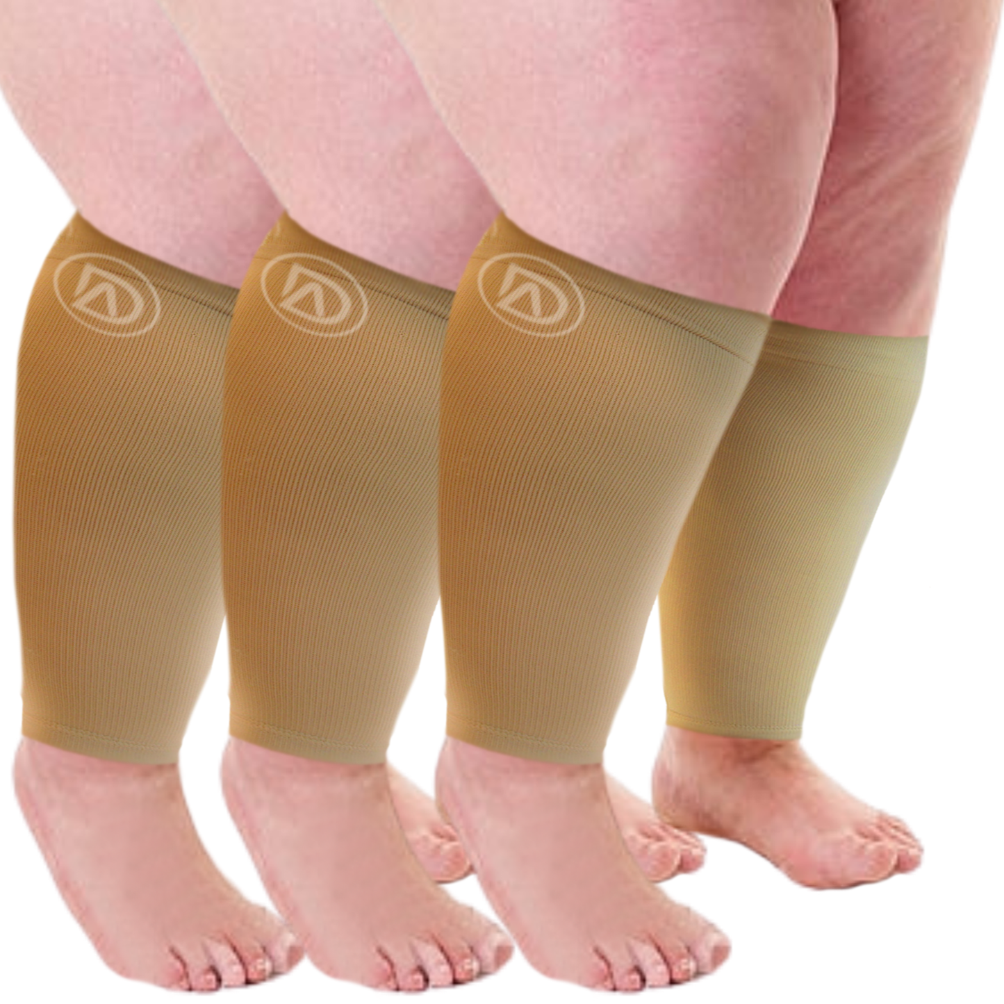Plus Size Wide Calf Compression Sleeves 20–30 mmHg – 3 Pair Multipack