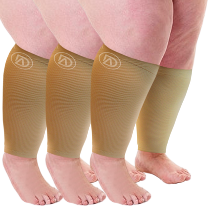 Plus Size Wide Calf Compression Sleeves 20–30 mmHg – 3 Pair Multipack