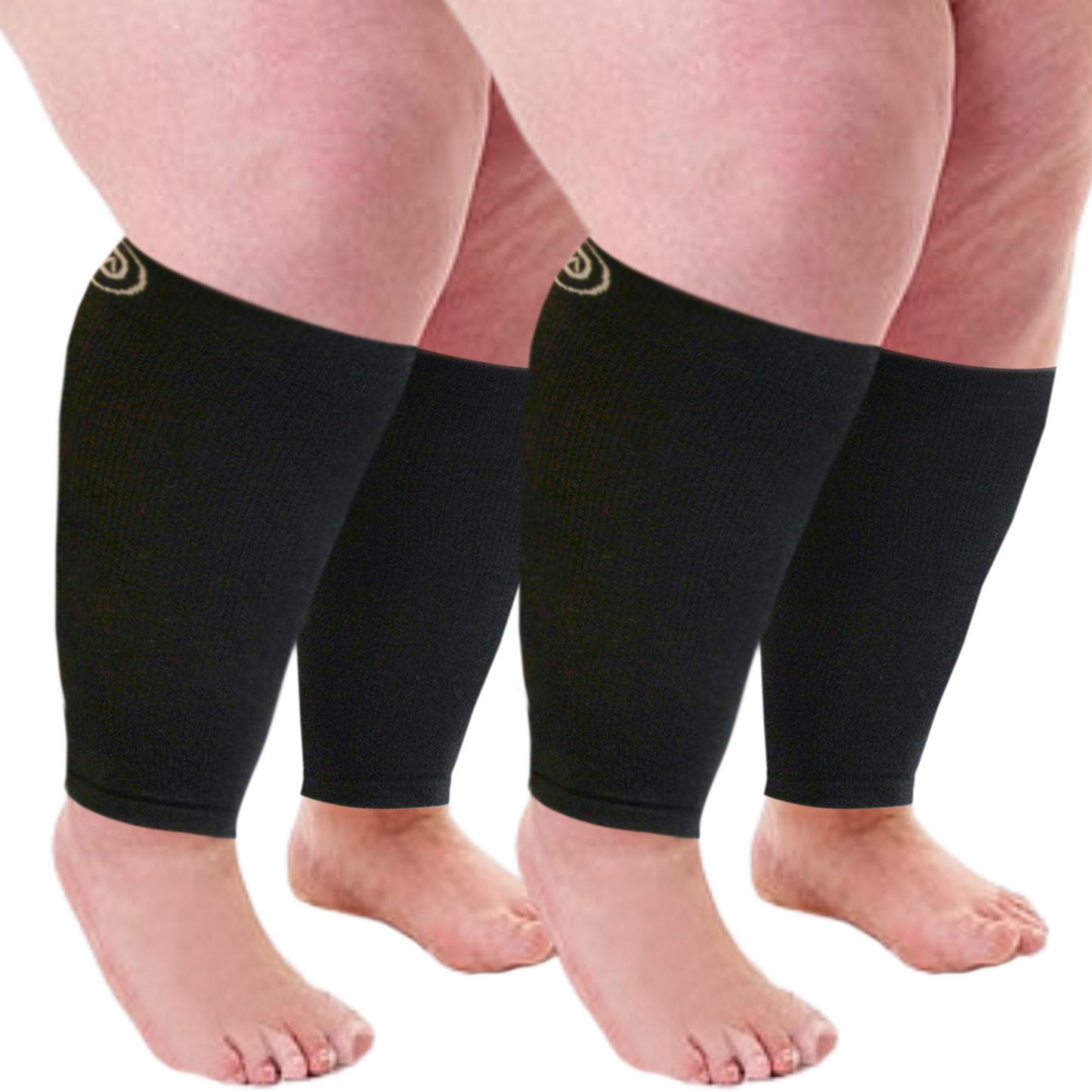 Plus Size Wide Calf Compression Sleeves 20–30 mmHg – 2 Pair Multipack