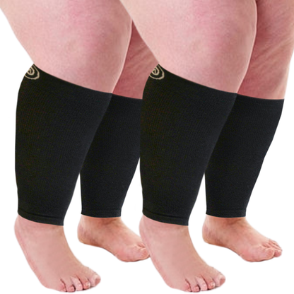 Plus Size Wide Calf Compression Sleeves 20–30 mmHg – 2 Pair Multipack