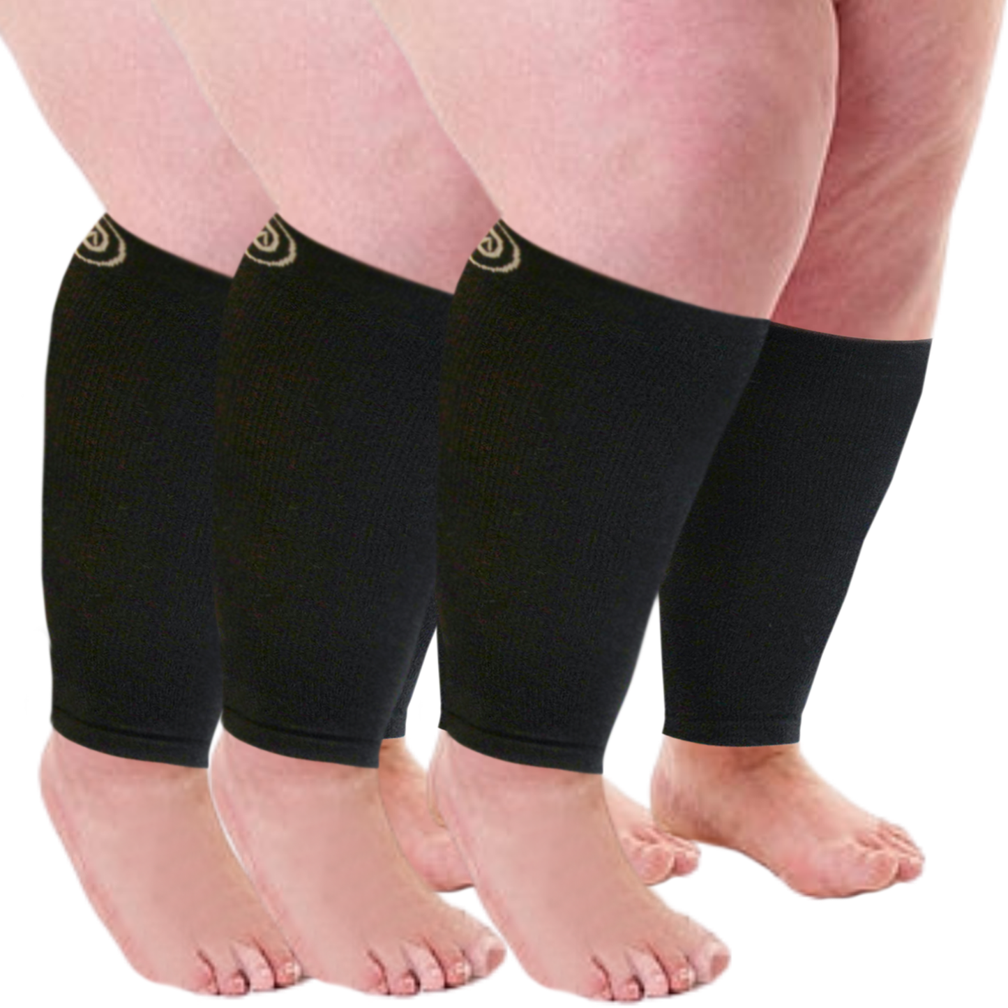 Plus Size Wide Calf Compression Sleeves 20–30 mmHg – 3 Pair Multipack