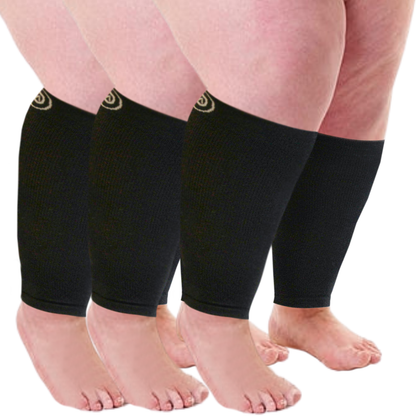 Plus Size Wide Calf Compression Sleeves 20–30 mmHg – 3 Pair Multipack