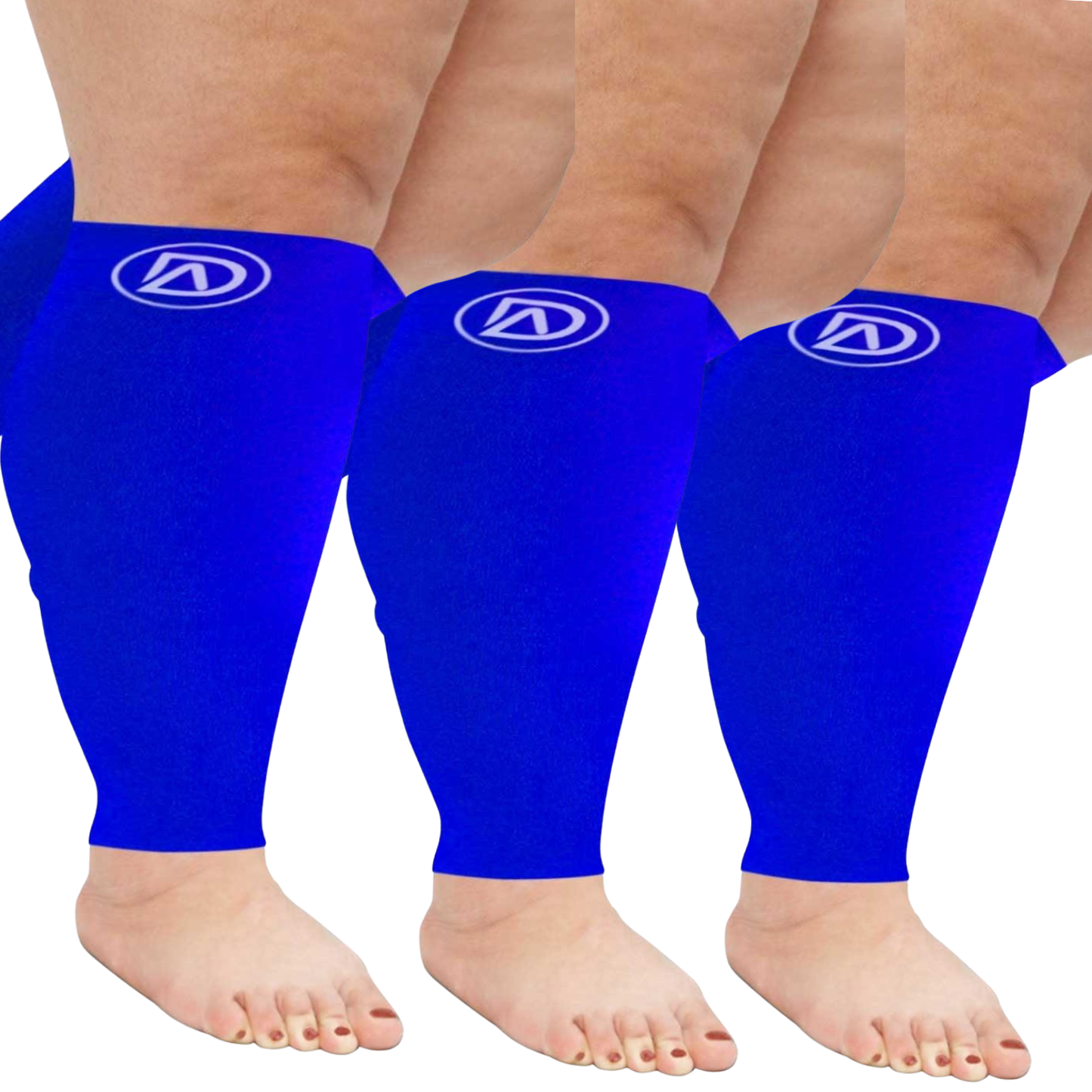 Plus Size Wide Calf Compression Sleeves 20–30 mmHg – 3 Pair Multipack