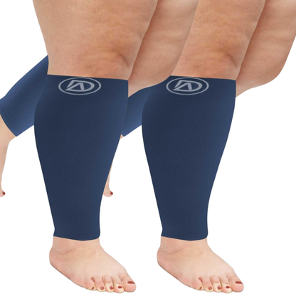 Plus Size Wide Calf Compression Sleeves 20–30 mmHg – 2 Pair Multipack