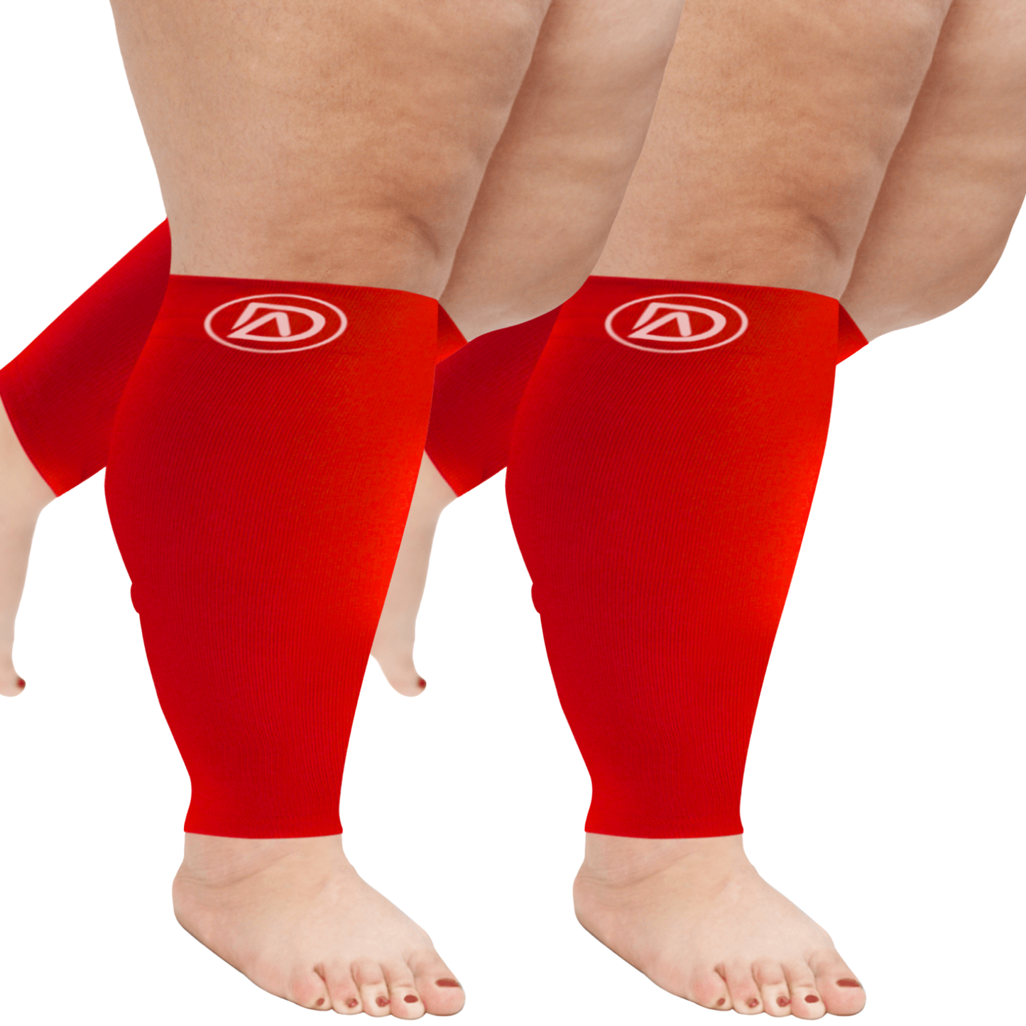 Plus Size Wide Calf Compression Sleeves 20–30 mmHg – 2 Pair Multipack
