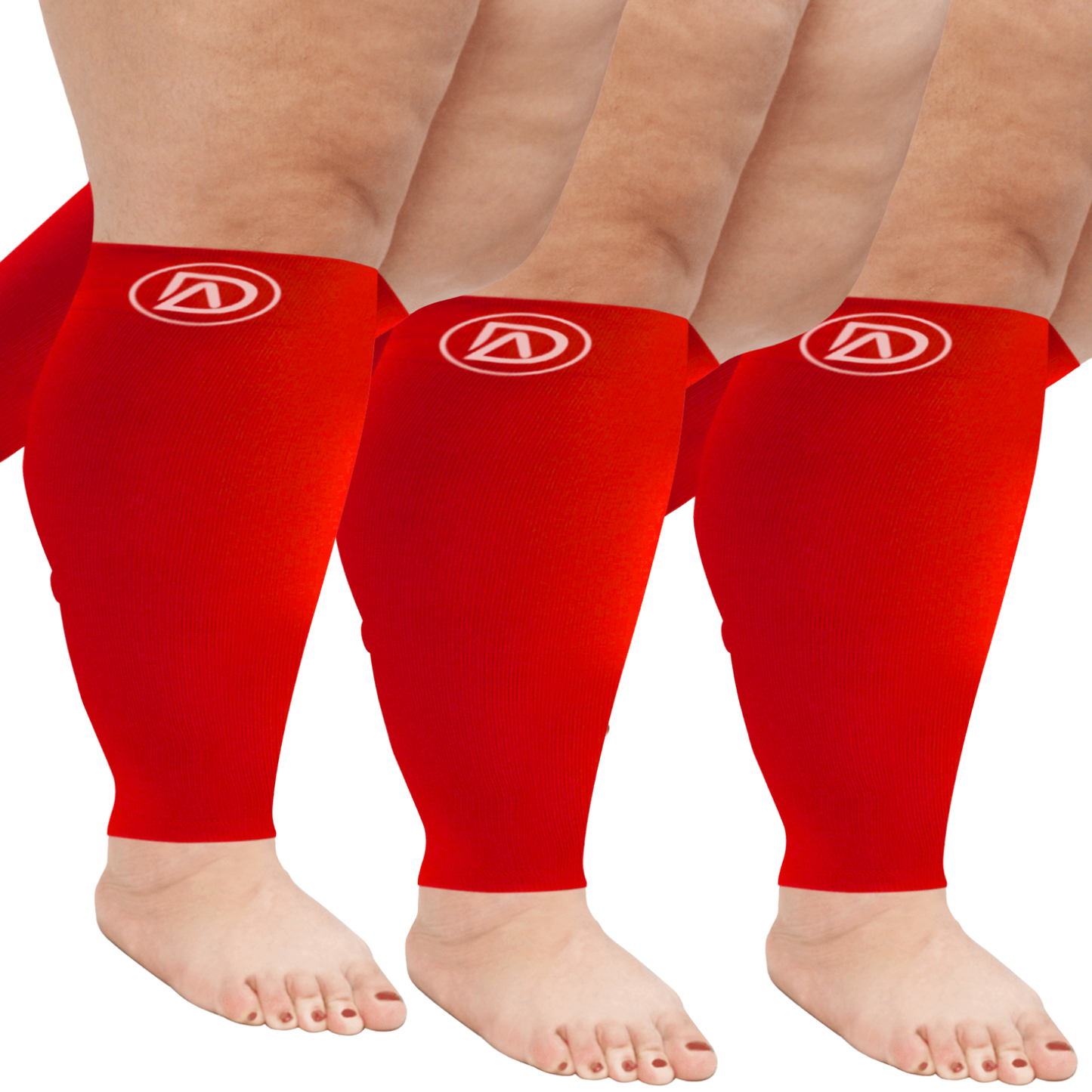 Plus Size Wide Calf Compression Sleeves 20–30 mmHg – 3 Pair Multipack
