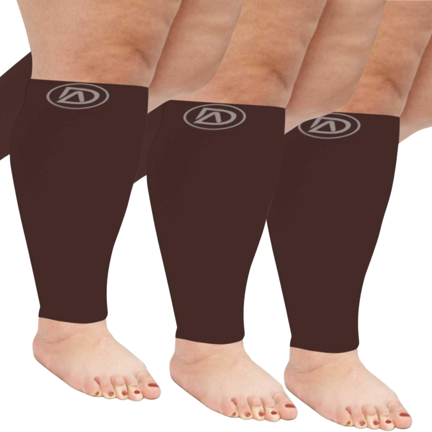 Plus Size Wide Calf Compression Sleeves 20–30 mmHg – 3 Pair Multipack