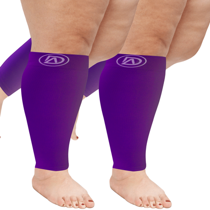 Plus Size Wide Calf Compression Sleeves 20–30 mmHg – 2 Pair Multipack
