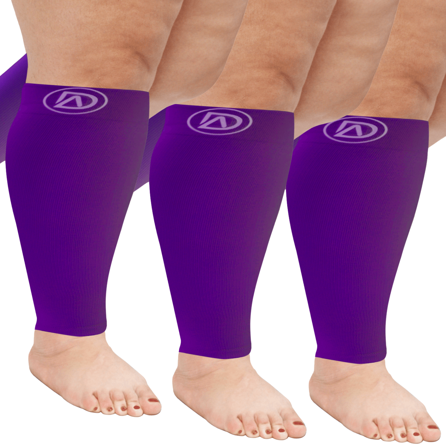 Plus Size Wide Calf Compression Sleeves 20–30 mmHg – 3 Pair Multipack
