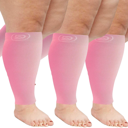 Plus Size Wide Calf Compression Sleeves 20–30 mmHg – 3 Pair Multipack