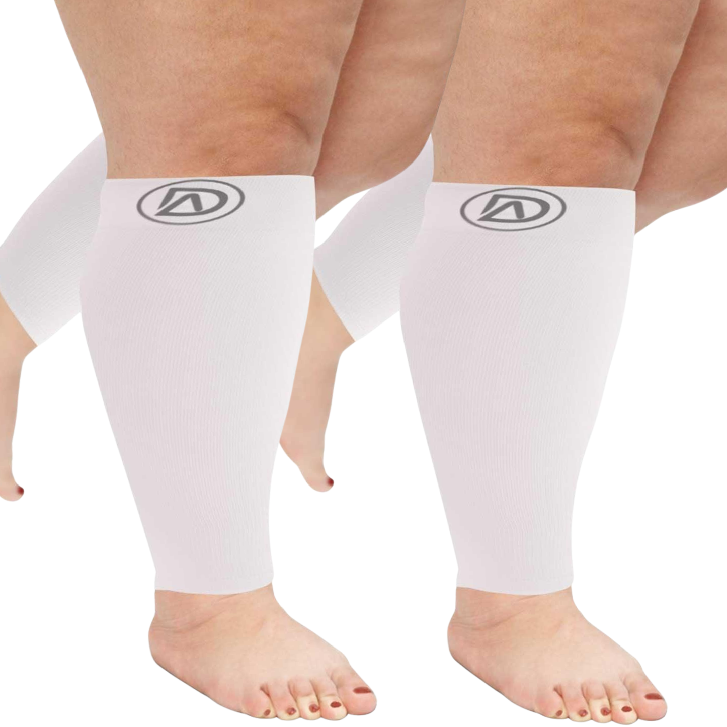 Plus Size Wide Calf Compression Sleeves 20–30 mmHg – 2 Pair Multipack