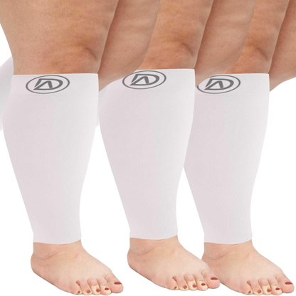 Plus Size Wide Calf Compression Sleeves 20–30 mmHg – 3 Pair Multipack