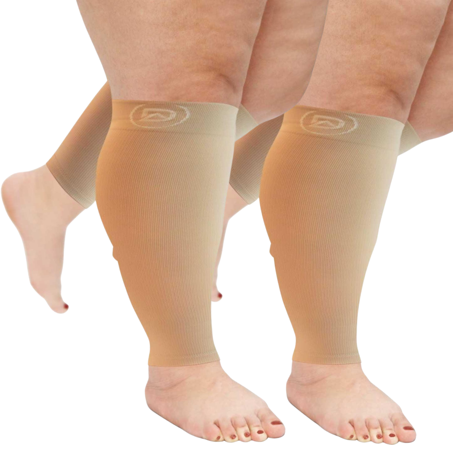 Plus Size Wide Calf Compression Sleeves 20–30 mmHg – 2 Pair Multipack