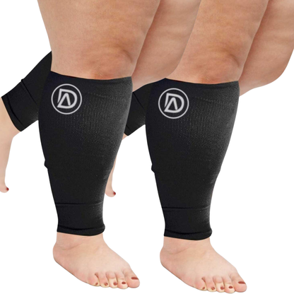 Plus Size Wide Calf Compression Sleeves 20–30 mmHg – 2 Pair Multipack