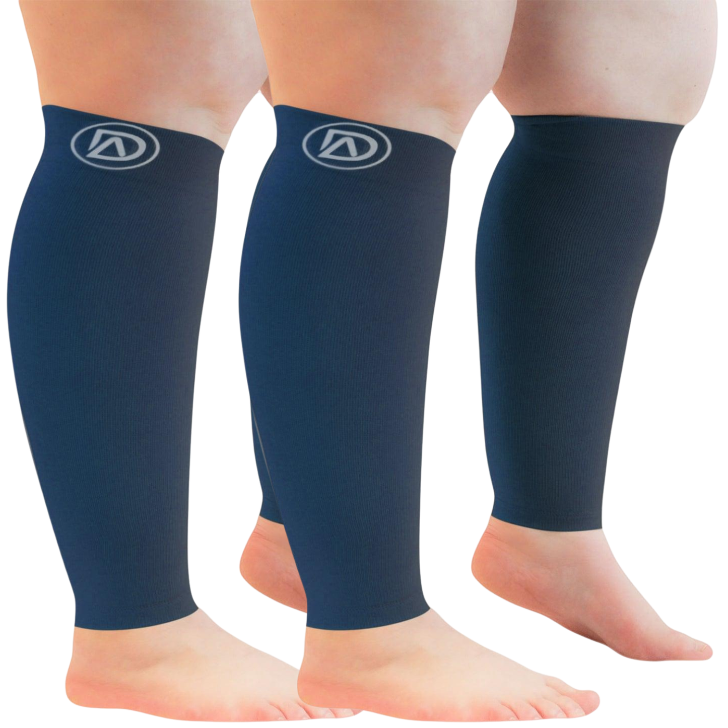 Plus Size Wide Calf Compression Sleeves 20–30 mmHg – 2 Pair Multipack