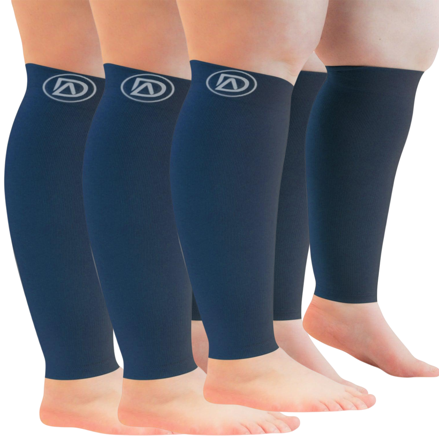 Plus Size Wide Calf Compression Sleeves 20–30 mmHg – 3 Pair Multipack