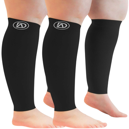 Plus Size Wide Calf Compression Sleeves 20–30 mmHg – 2 Pair Multipack